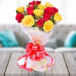 Red And Yellow Roses Bunch
