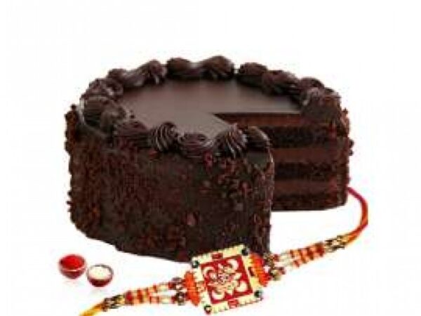 CHOCOLATE CAKE WITH RAKHI FOR BROTHER
