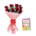 Red Roses And Card Combo
