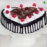 Heart Shaped Blackforest Cake 1 Kg Eggless