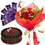 Valentine Flowers Cake Combo 1Kg Cake