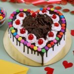 Heart Chocolate Gems Cake