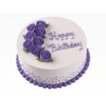 Violet Rose Foundant Flowers Cake 1kg