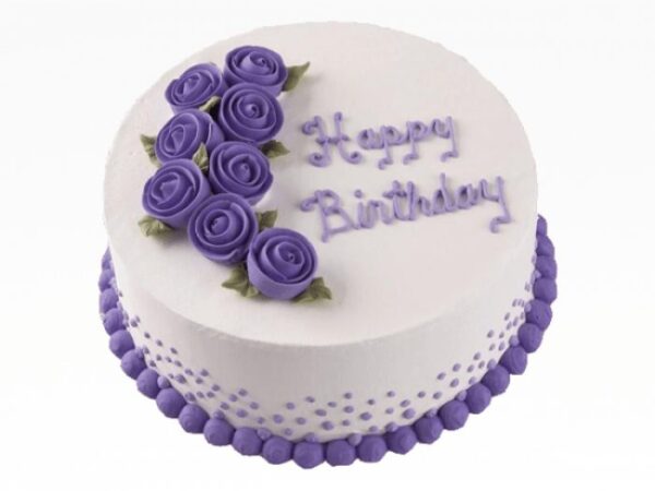 Violet Rose Foundant Flowers Cake 1kg