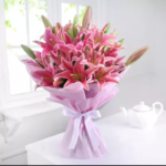 Bunch of 20 Pink Oriental Lilies in Tissue