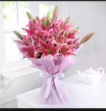 Bunch of 20 Pink Oriental Lilies in Tissue