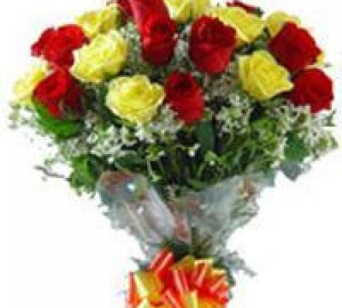 Red And Yellow Roses Bunch