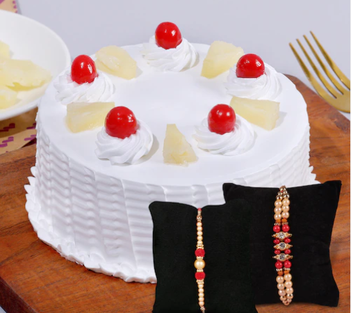 Rakhi with Pineapple Cake
