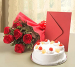 Rose Pineapple Cake Combo